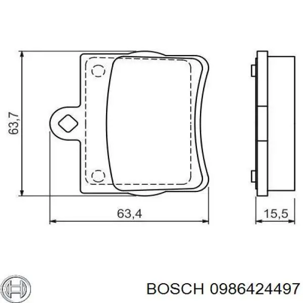 Задні гальмівні колодки Bosch 0986424497 ціна, від 16.85 USD