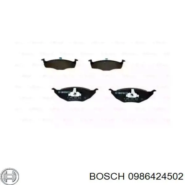 0986424502 Bosch колодки гальмівні передні, дискові