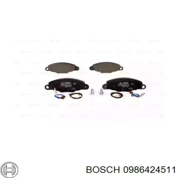 0986424511 Bosch колодки гальмівні передні, дискові