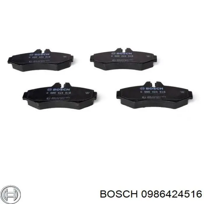 0986424516 Bosch колодки гальмові задні, дискові