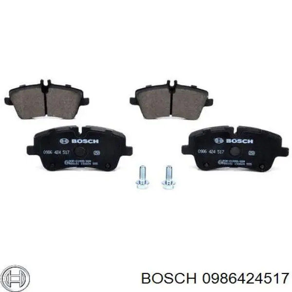 0986424517 Bosch колодки гальмівні передні, дискові