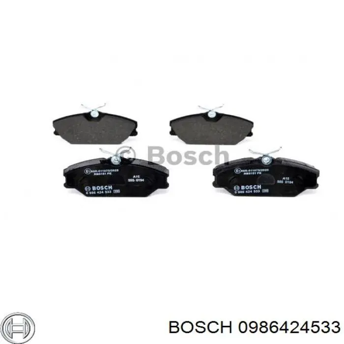 0986424533 Bosch колодки гальмівні передні, дискові