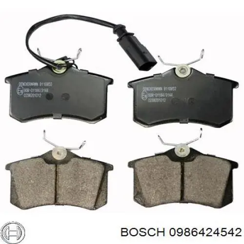 0986424542 Bosch Колодки гальмівні задні, дискові