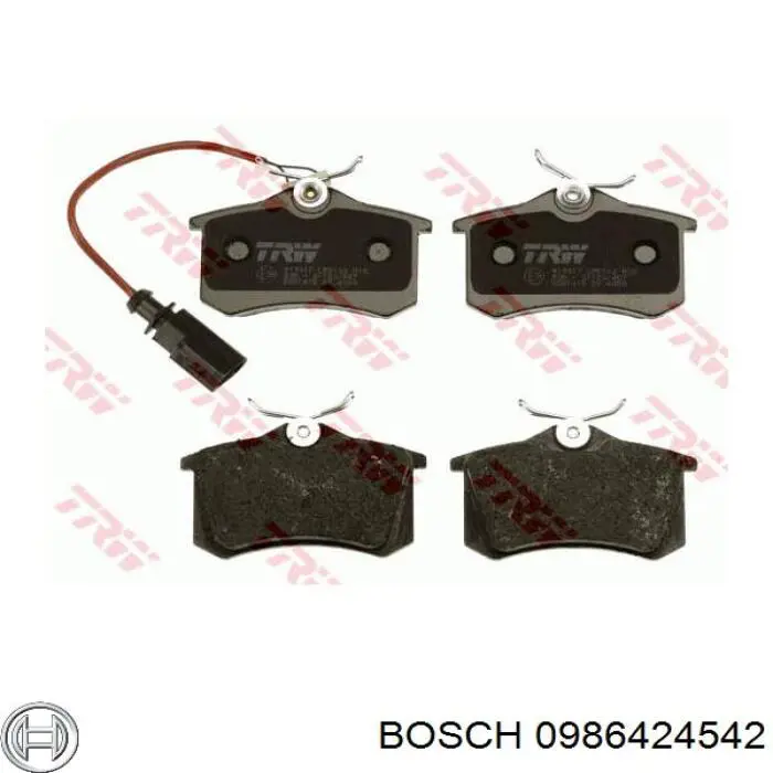 Задні гальмівні колодки Bosch 0986424542 ціна, від 17.76 USD