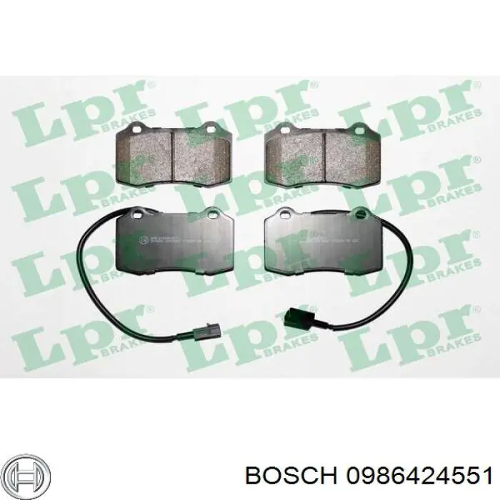 Колодки гальмівні передні, дискові 0986424551 Bosch