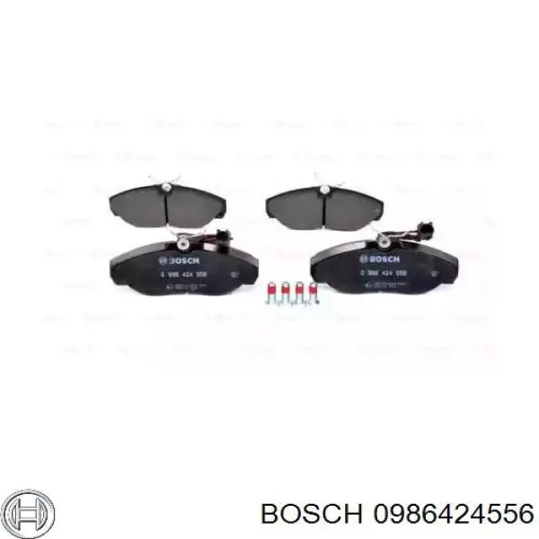 0986424556 Bosch колодки гальмівні передні, дискові