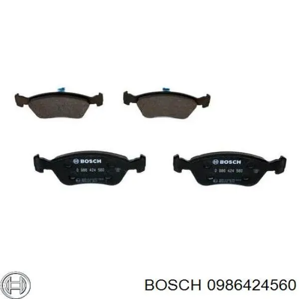 0986424560 Bosch колодки гальмівні передні, дискові