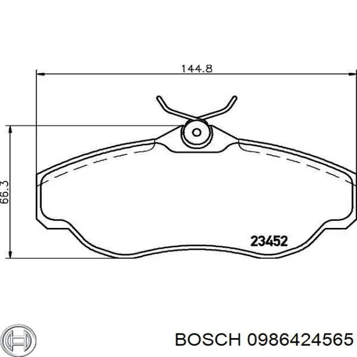 Передні тормозні колодки 0986424565 Bosch