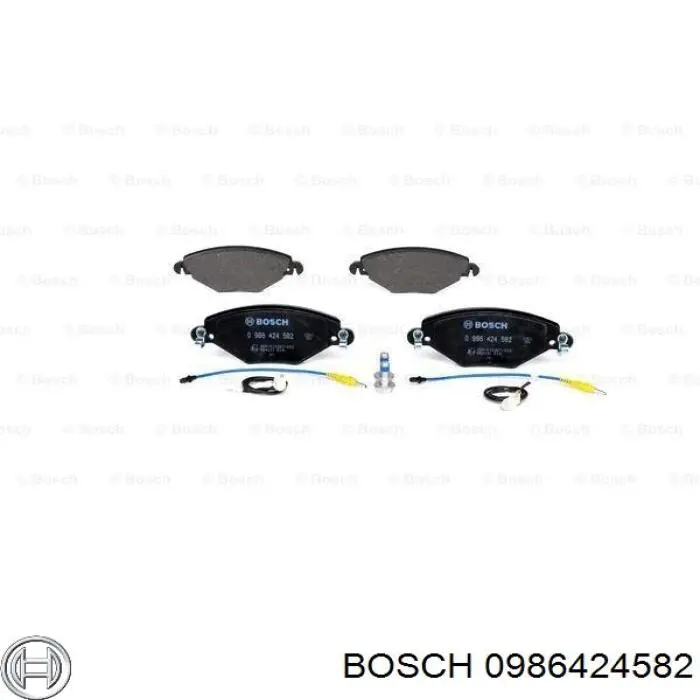 0986424582 Bosch колодки гальмівні передні, дискові