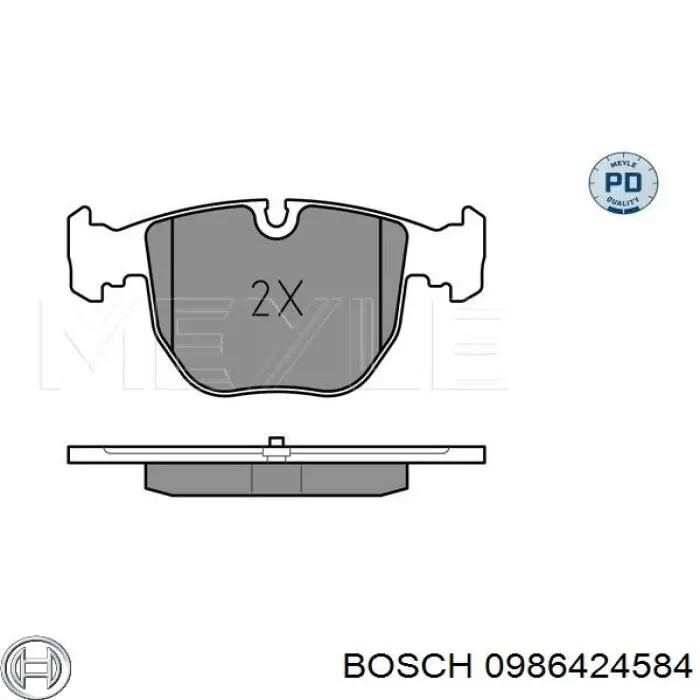 Гальмівні колодки Bosch 0986424584 ціна, від 30.40 USD