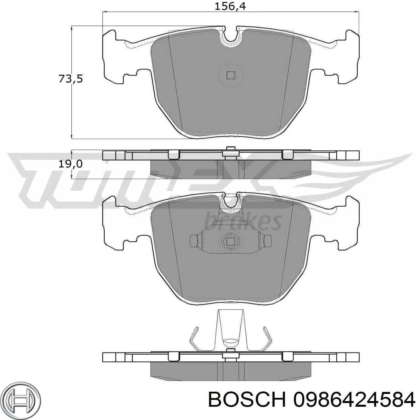 Тормозні колодки Bosch 0986424584
