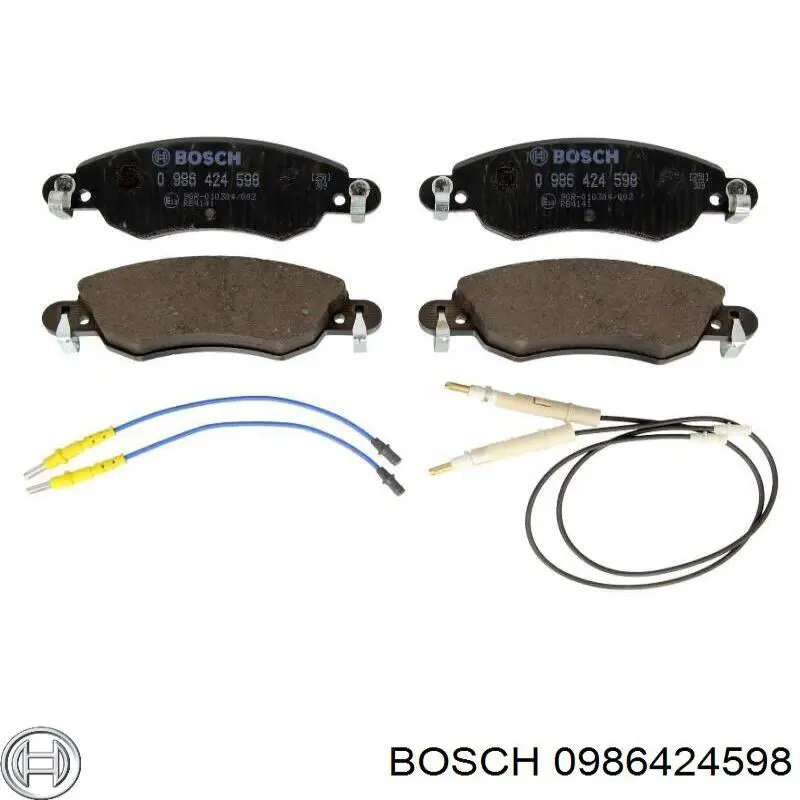 0986424598 Bosch колодки гальмівні передні, дискові