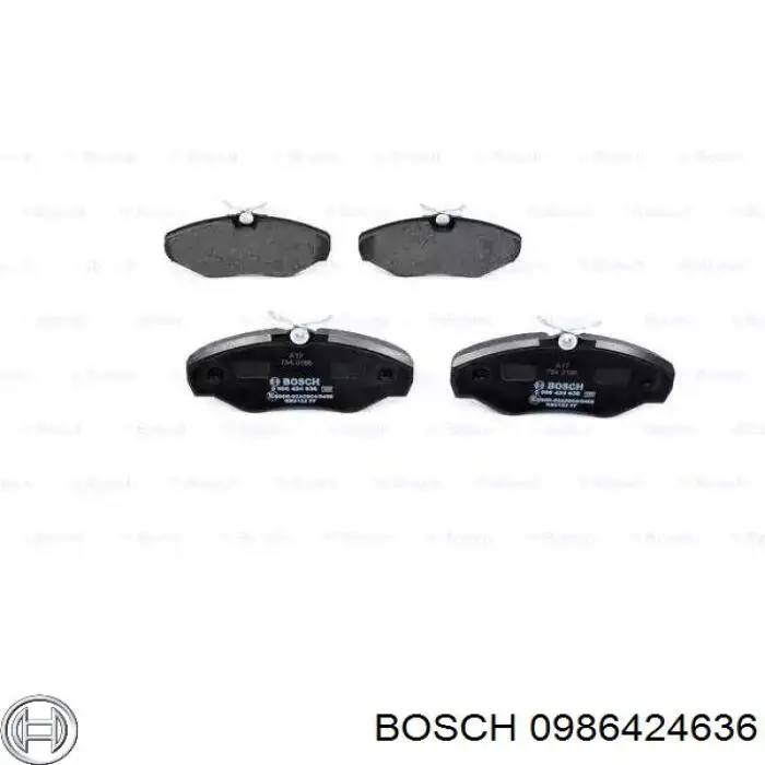0986424636 Bosch колодки гальмівні передні, дискові