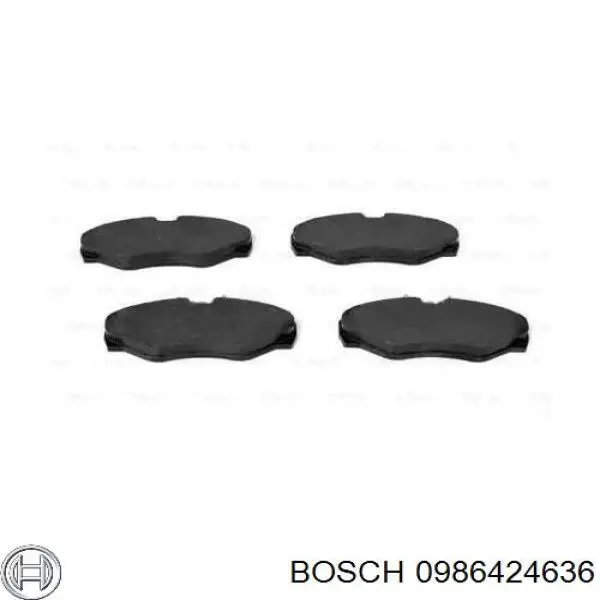 Купити 0986424636 Bosch Колодки гальмівні передні, дискові