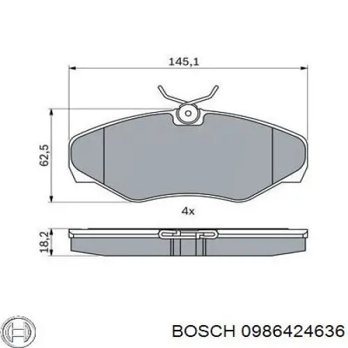 Тормозні колодки Bosch 0986424636