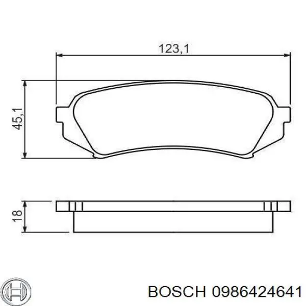 0986424641 Bosch колодки гальмові задні, дискові
