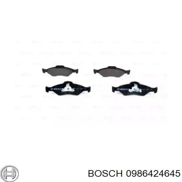 0986424645 Bosch колодки гальмівні передні, дискові