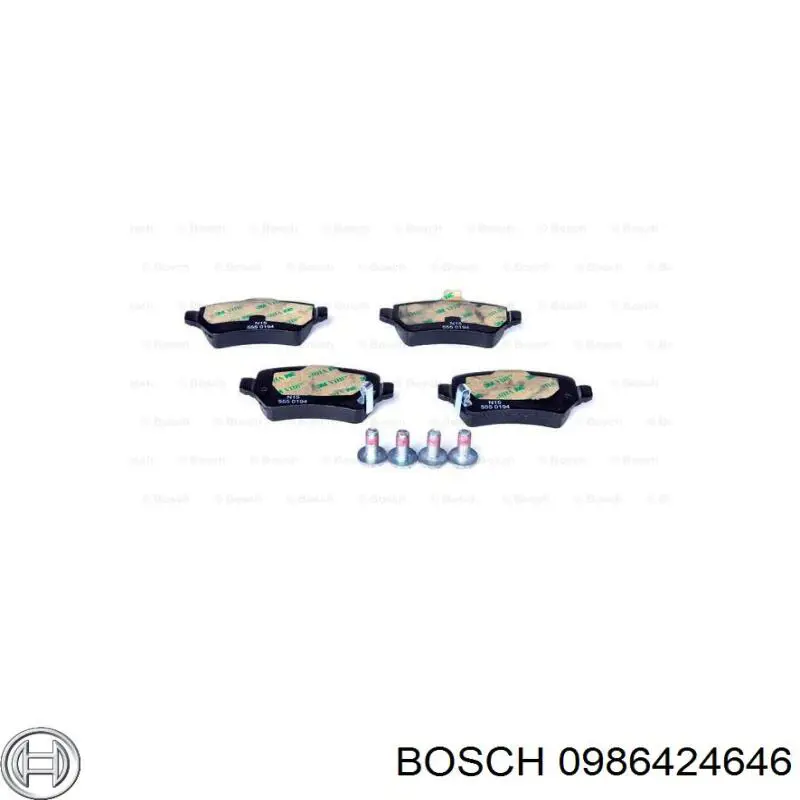 0986424646 Bosch колодки гальмові задні, дискові