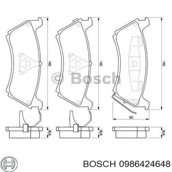 Купити 0986424648 Bosch Задні колодки