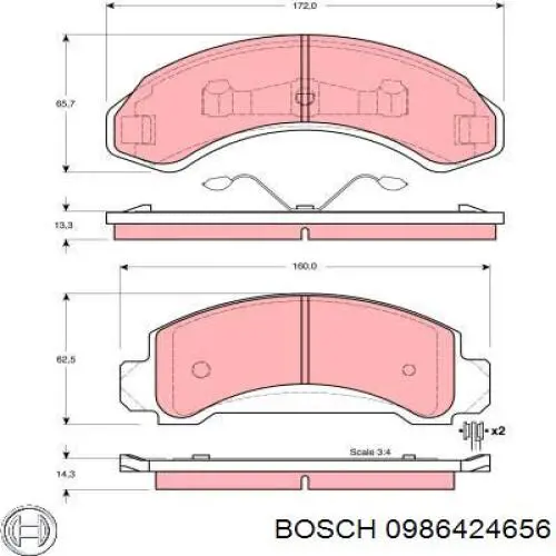 Гальмівні колодки Bosch 0986424656 ціна, від 24.25 USD