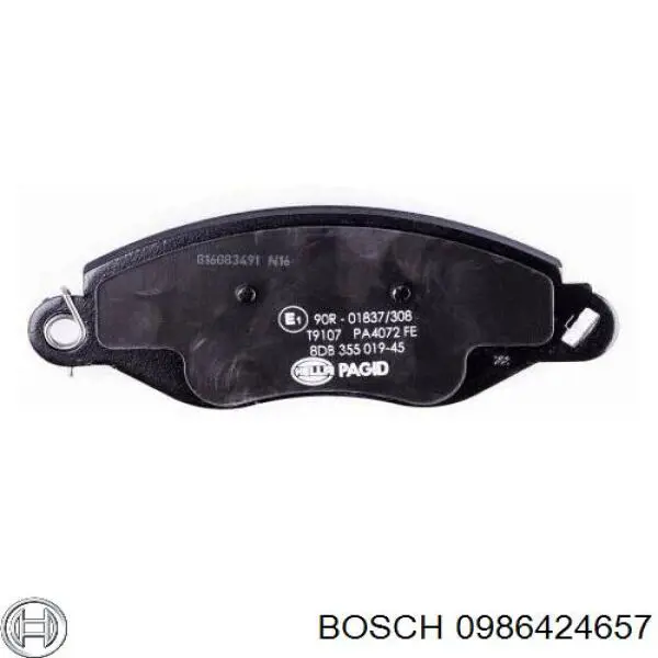 Передні тормозні колодки 0986424657 Bosch