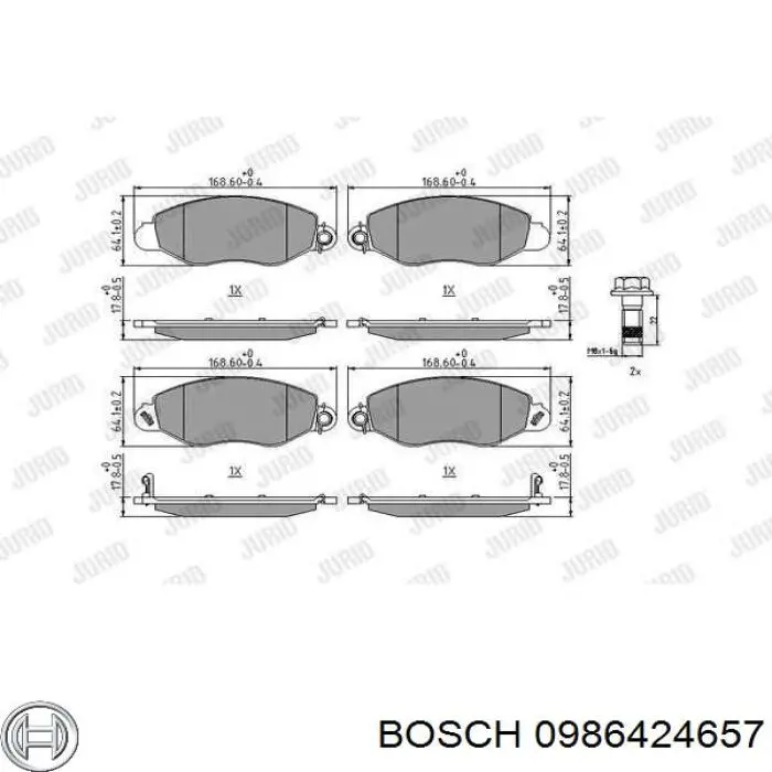 Тормозні колодки Bosch 0986424657