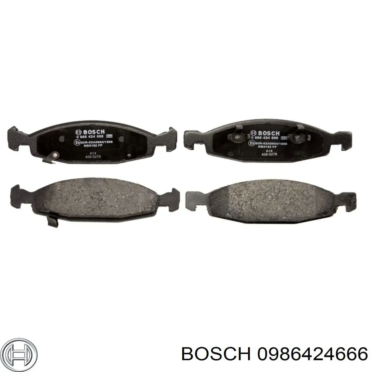 Передні тормозні колодки 0986424666 Bosch