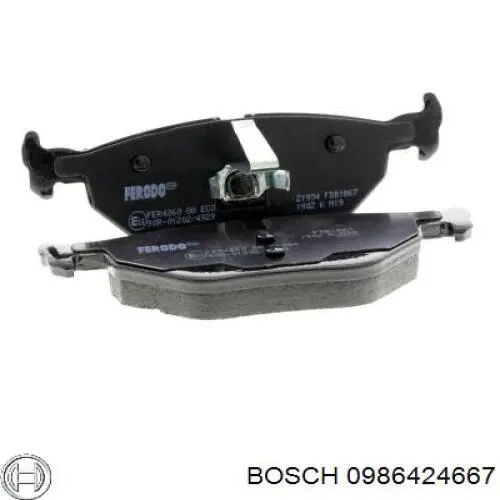 Колодки гальмові задні, дискові 0986424667 Bosch