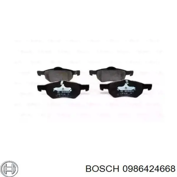 0986424668 Bosch колодки гальмівні передні, дискові
