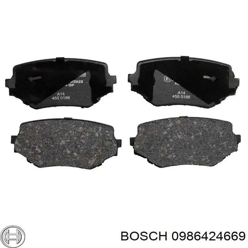 Колодки гальмівні передні, дискові 0986424669 Bosch