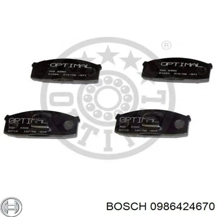 Купити 0986424670 Bosch Колодки гальмівні передні, дискові