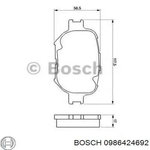 0986424692 Bosch колодки гальмівні передні, дискові