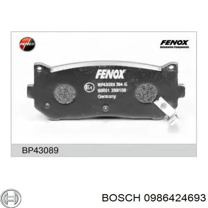 Задні гальмівні колодки Bosch 0986424693 ціна, від 15.06 USD