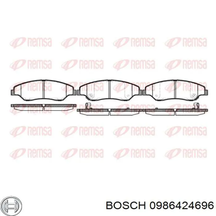 Передні тормозні колодки 0986424696 Bosch
