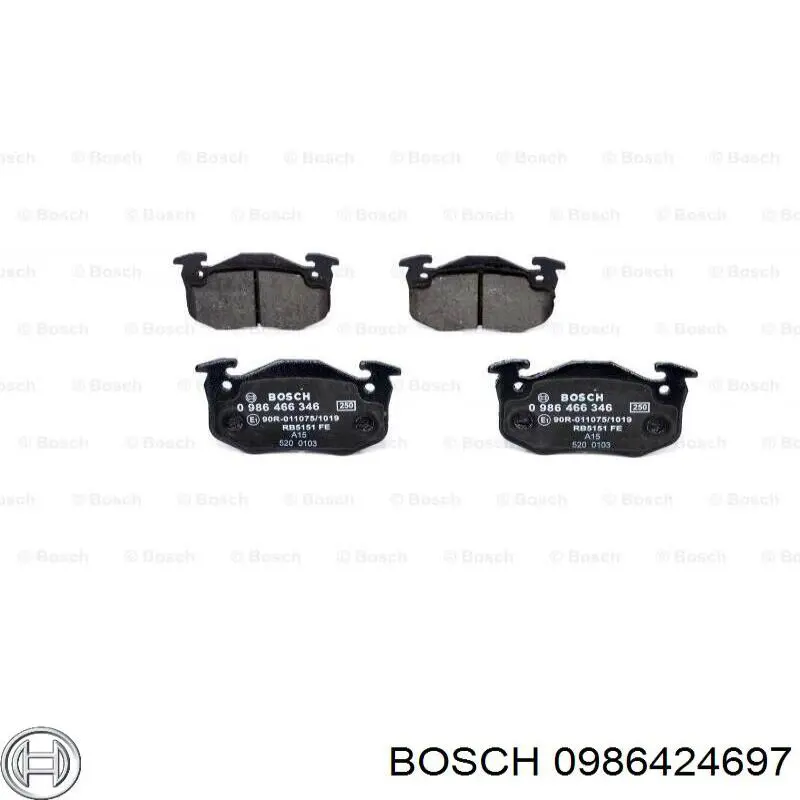 0986424697 Bosch Передні гальмівні колодки