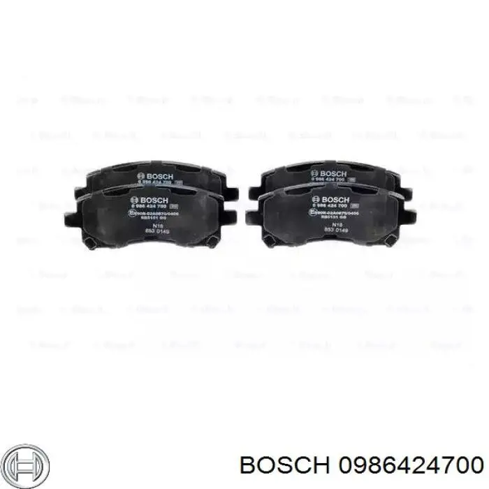 0986424700 Bosch колодки гальмівні передні, дискові