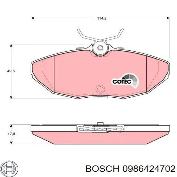 Купити 0986424702 Bosch Задні колодки