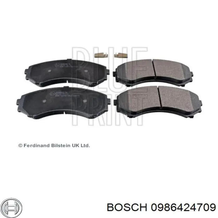 Передні тормозні колодки 0986424709 Bosch