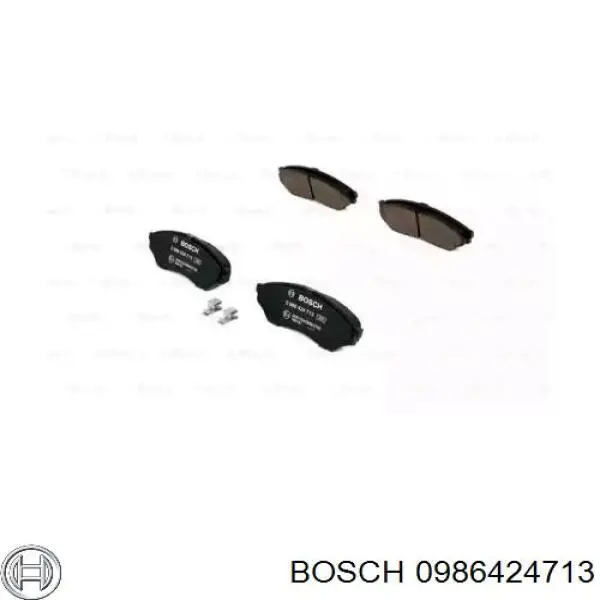 Колодки гальмівні передні, дискові 0986424713 Bosch