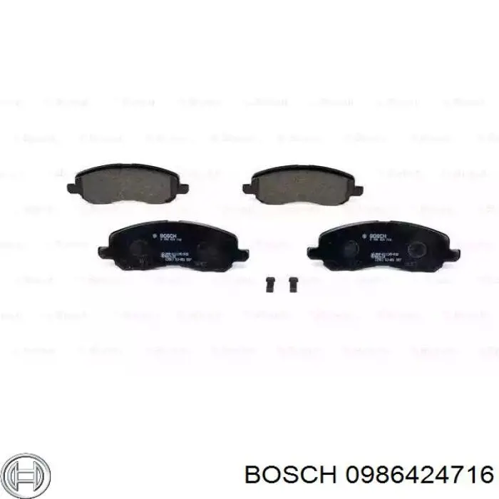 0986424716 Bosch колодки гальмівні передні, дискові