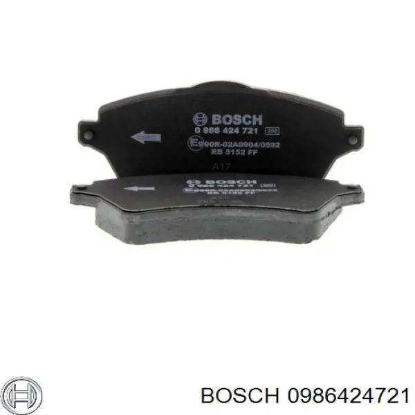0986424721 Bosch колодки гальмівні передні, дискові