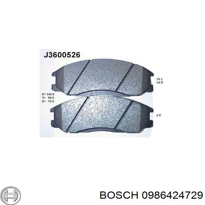 0986424729 Bosch Передні гальмівні колодки