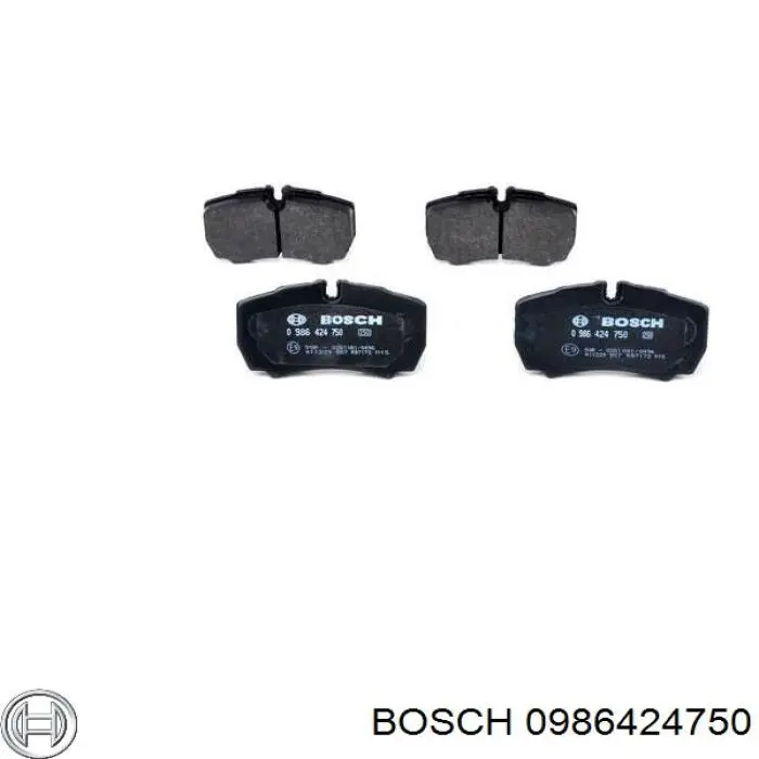 0986424750 Bosch колодки гальмові задні, дискові