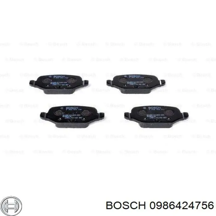 0986424756 Bosch колодки гальмові задні, дискові