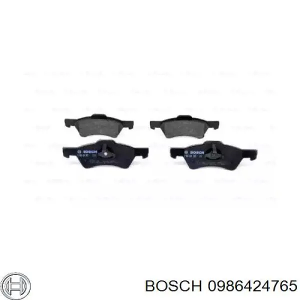 0986424765 Bosch колодки гальмівні передні, дискові