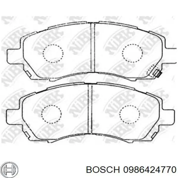 Купити 0986424770 Bosch Колодки гальмівні передні, дискові