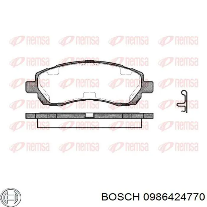 0986424770 Bosch Передні гальмівні колодки