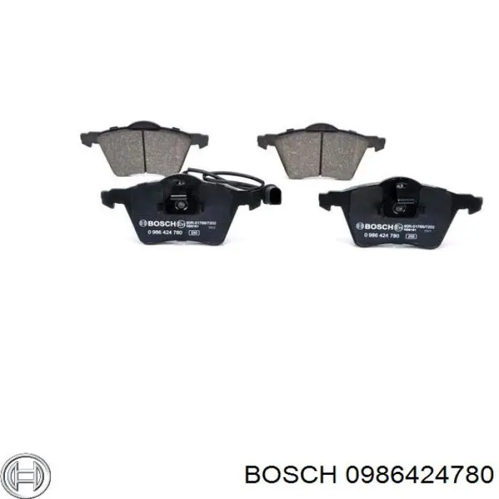 0986424780 Bosch колодки гальмівні передні, дискові