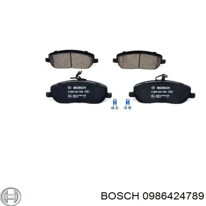 0986424789 Bosch колодки гальмівні передні, дискові