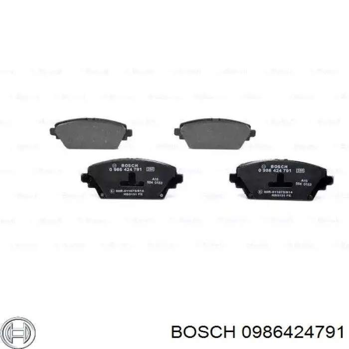 0986424791 Bosch колодки гальмівні передні, дискові